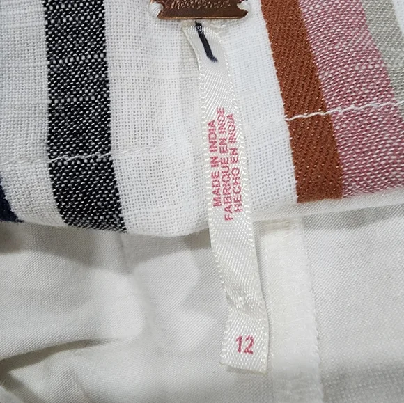 Free People Catalina Pastel Earth Tone Striped Skort Size US 12 - Picture 3 of 6